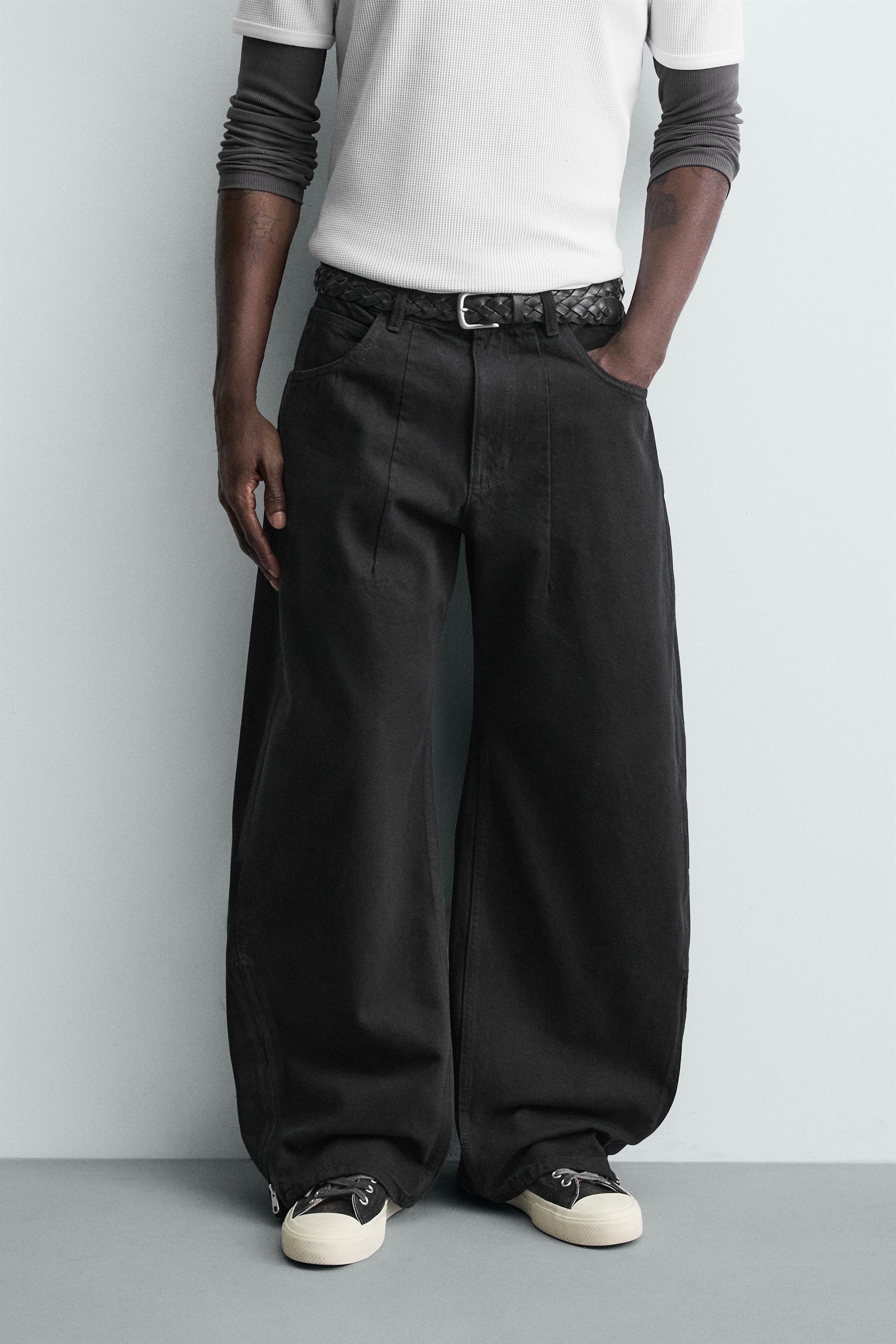 ZIPPERED BALLOON FIT JEANS